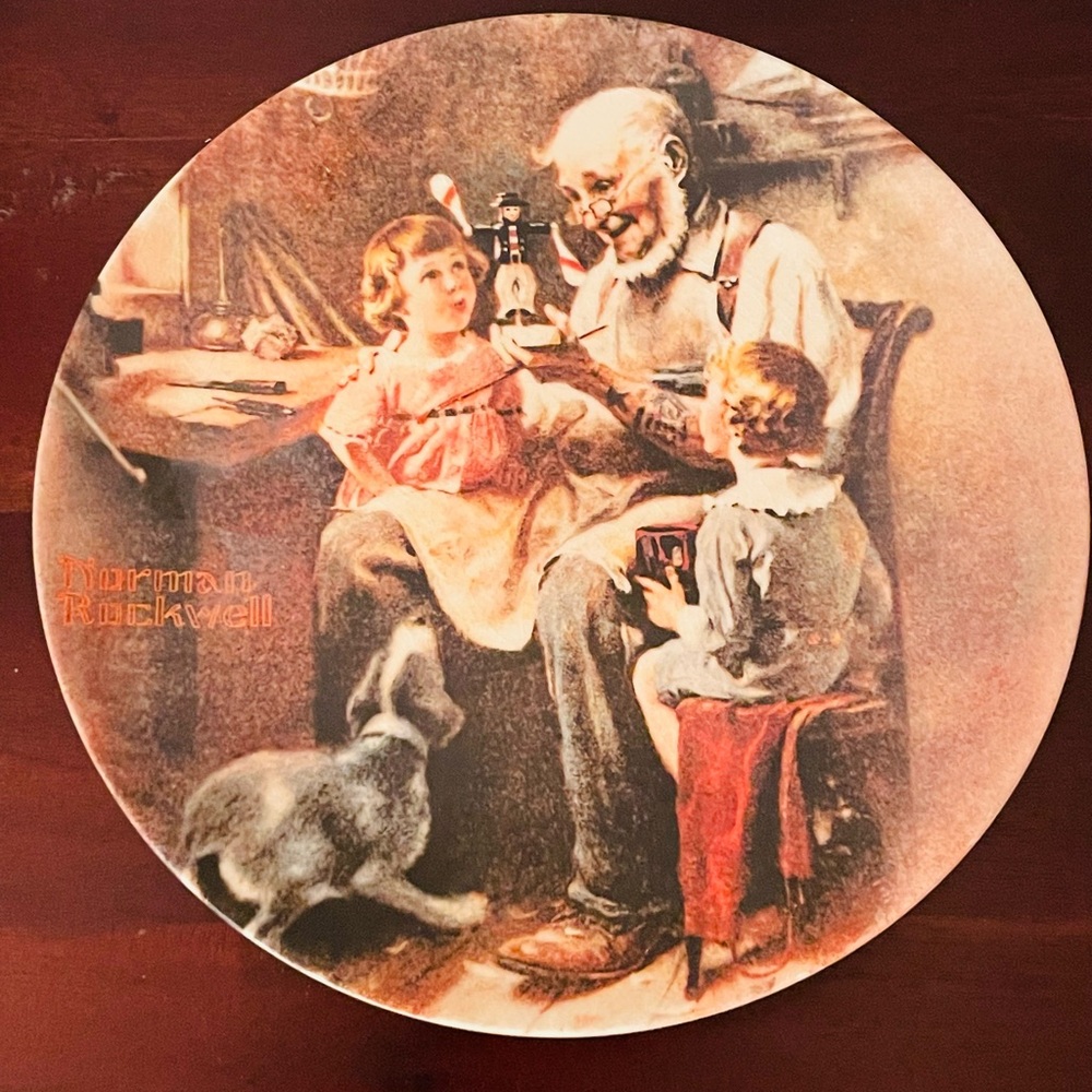 Knowles Norman Rockwell Collector Plate The Toy Maker 1977 Plate #26,685E